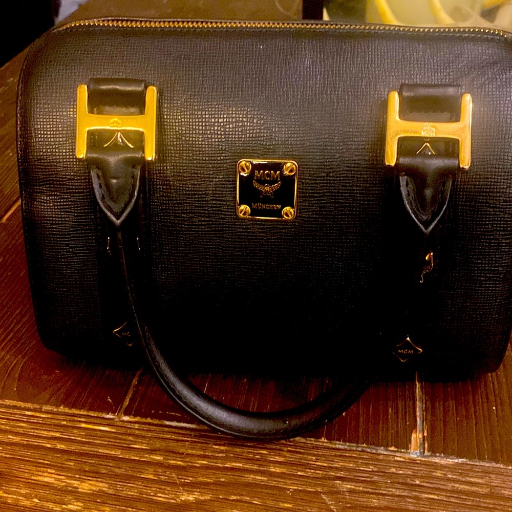 MCM Boston Black leather bag